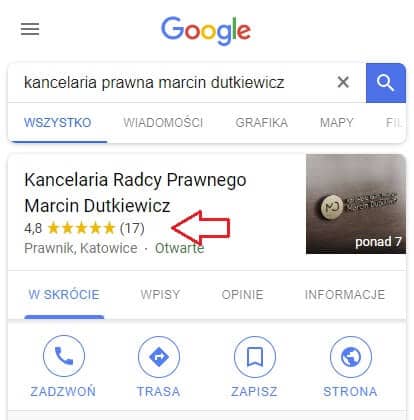 opinie o firmie w Google