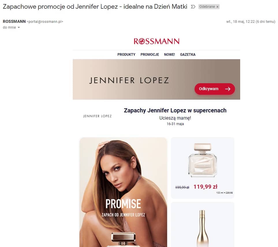 marketing internetowy przyklad rossman email marketing
