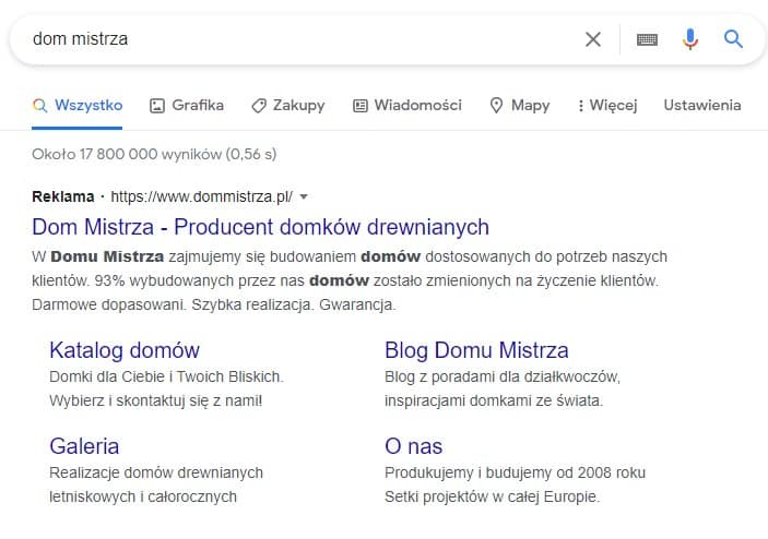 remarketing w wyszukiwarce przykład